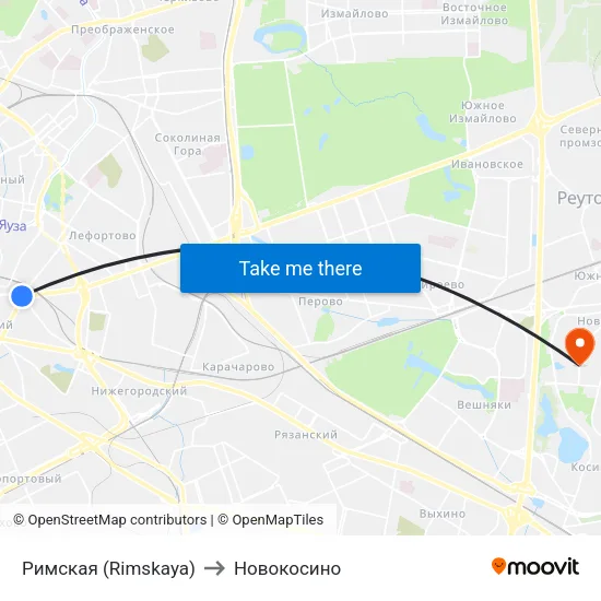 Римская (Rimskaya) to Новокосино map
