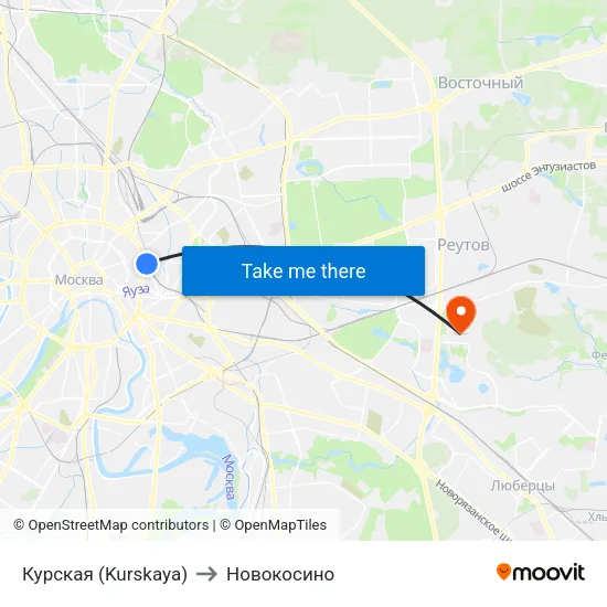 Курская (Kurskaya) to Новокосино map