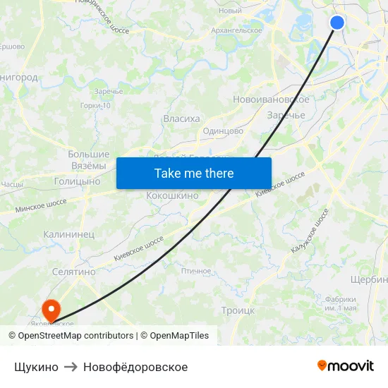 Щукино to Новофёдоровское map