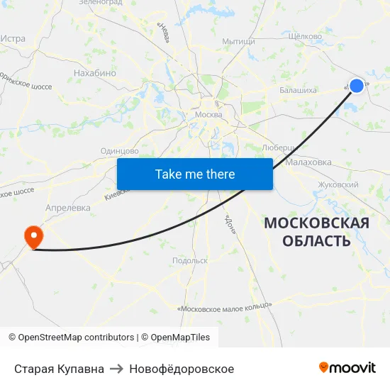 Старая Купавна to Новофёдоровское map