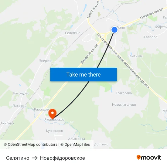 Селятино to Новофёдоровское map