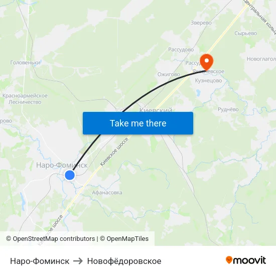 Наро-Фоминск to Новофёдоровское map