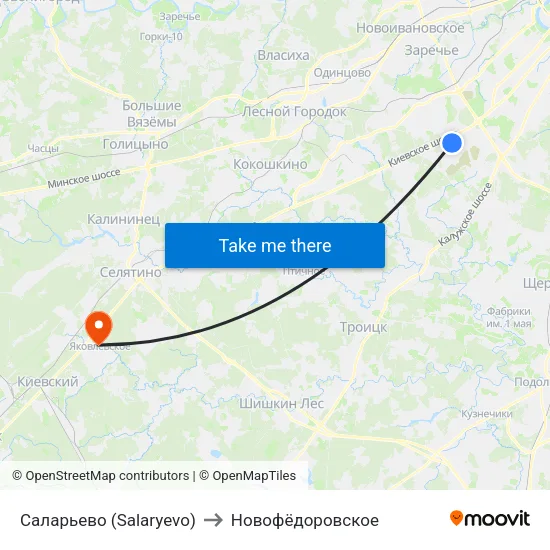 Саларьево (Salaryevo) to Новофёдоровское map