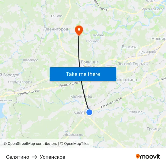 Селятино to Успенское map