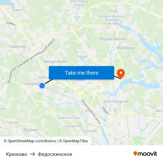 Крюково to Федоскинское map