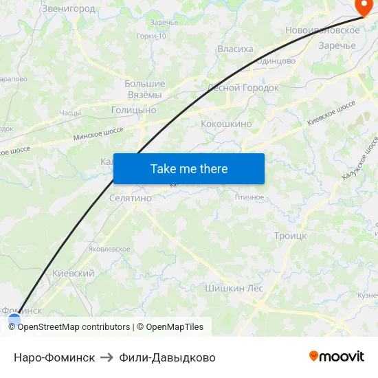 Наро-Фоминск to Фили-Давыдково map