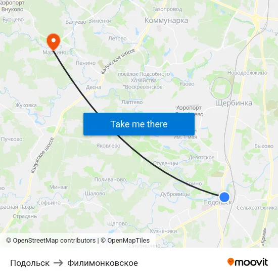 Подольск to Филимонковское map