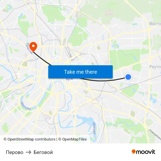 Перово to Беговой map