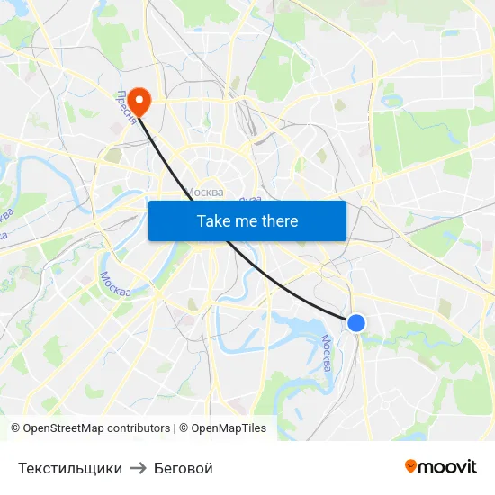 Текстильщики to Беговой map