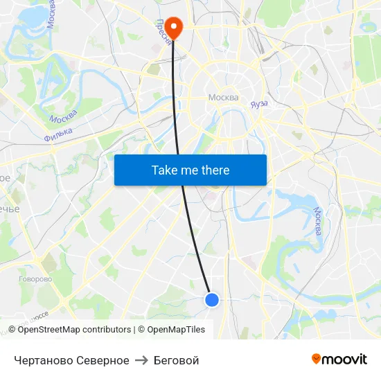 Чертаново Северное to Беговой map
