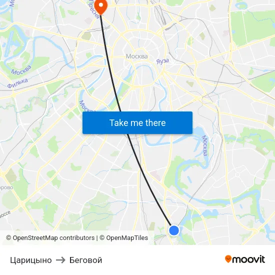 Царицыно to Беговой map