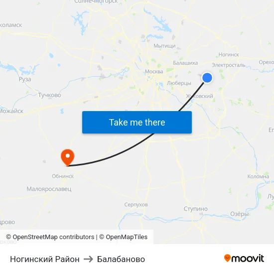 Ногинский Район to Балабаново map