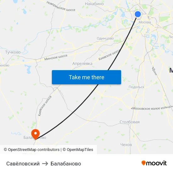 Савёловский to Балабаново map