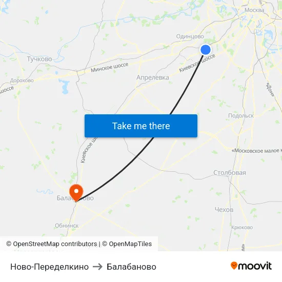 Ново-Переделкино to Балабаново map