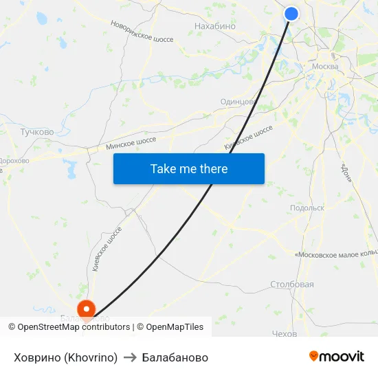 Ховрино (Khovrino) to Балабаново map