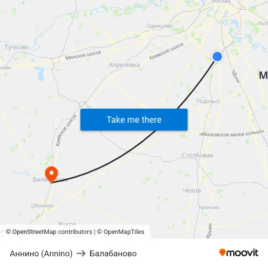 Аннино (Annino) to Балабаново map