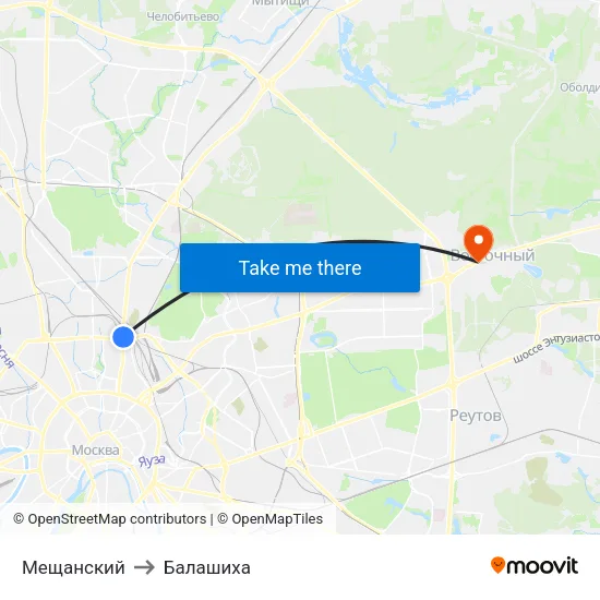 Мещанский to Балашиха map