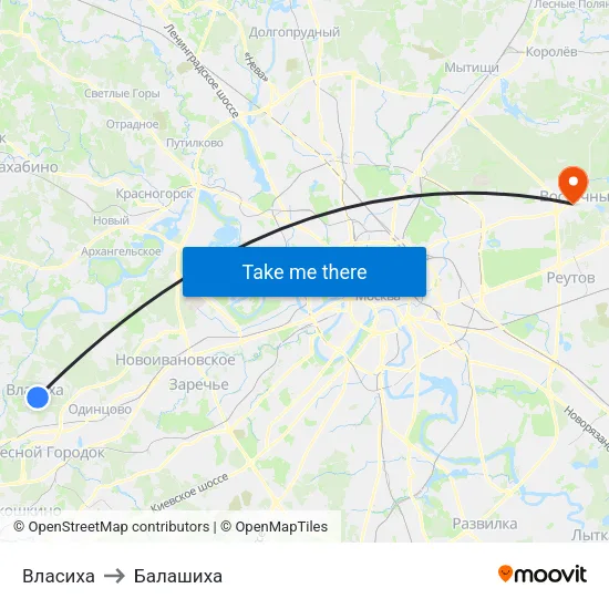 Власиха to Балашиха map