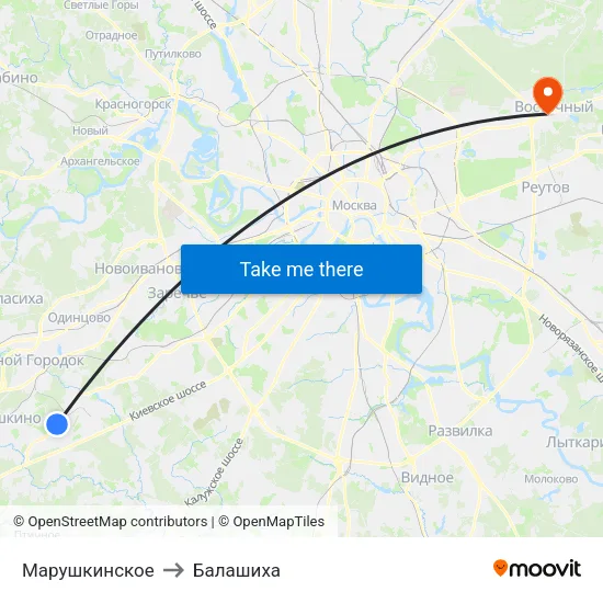 Марушкинское to Балашиха map
