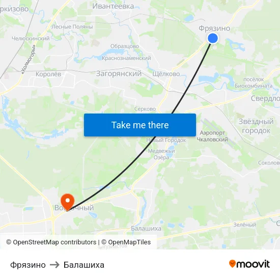 Фрязино to Балашиха map