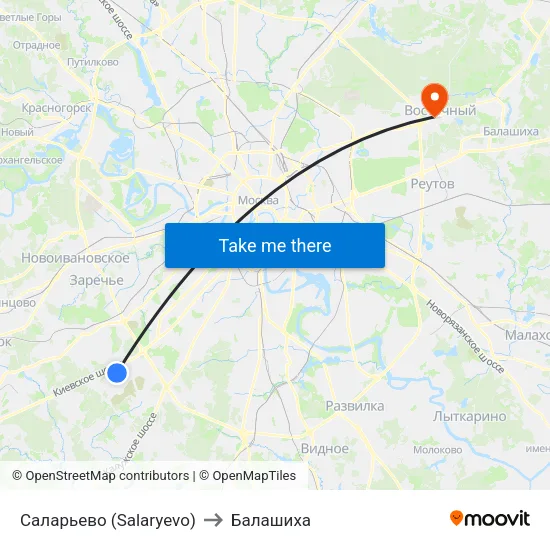 Саларьево (Salaryevo) to Балашиха map