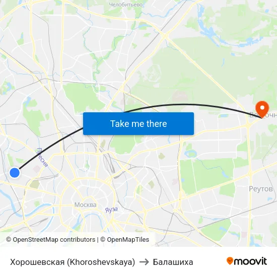 Хорошевская (Khoroshevskaya) to Балашиха map