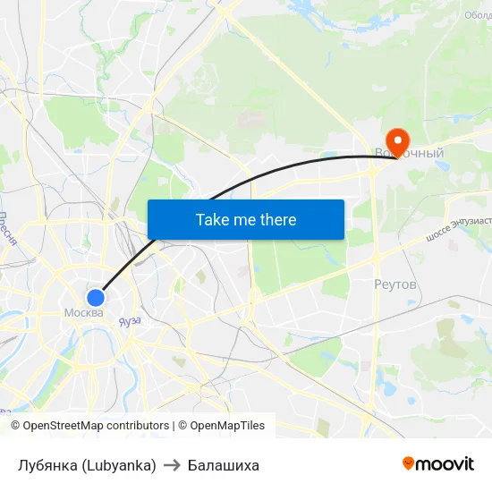 Лубянка (Lubyanka) to Балашиха map