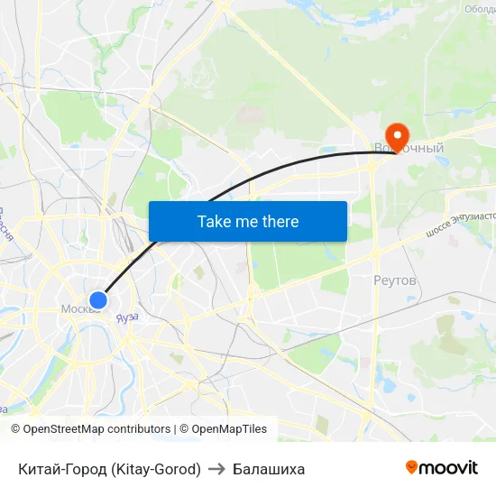 Китай-Город (Kitay-Gorod) to Балашиха map