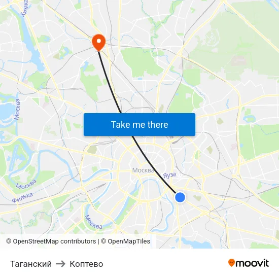 Таганский to Коптево map