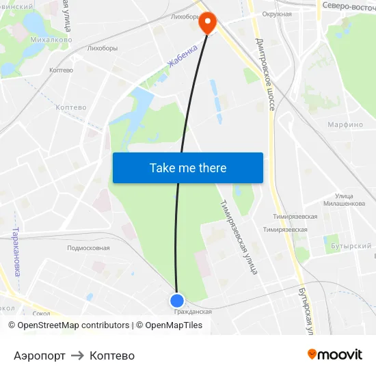 Аэропорт to Коптево map