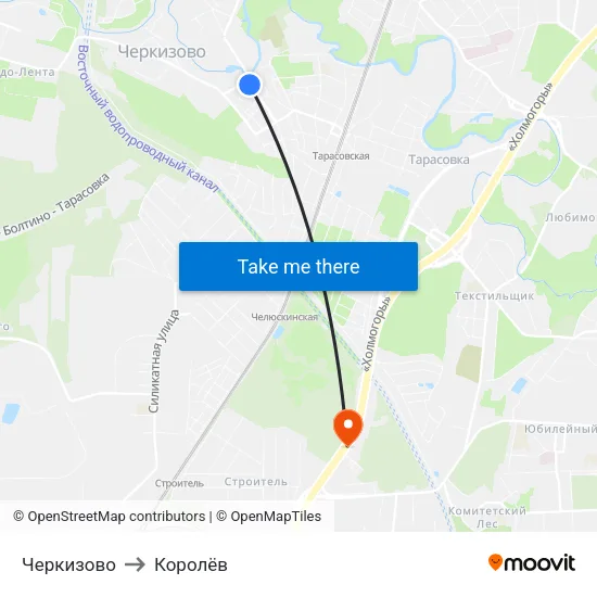 Черкизово to Королёв map
