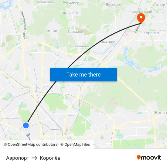 Аэропорт to Королёв map