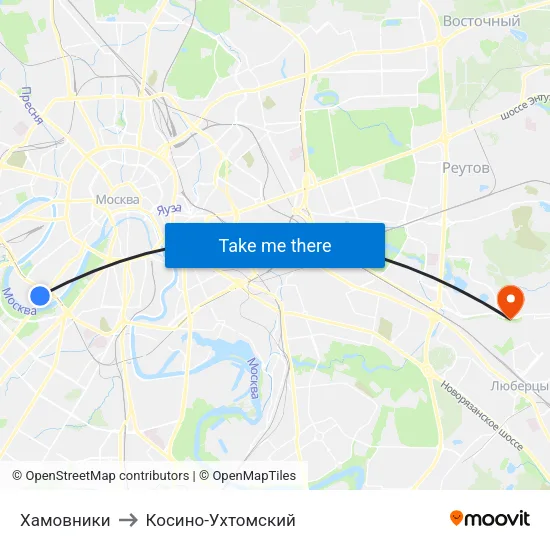Хамовники to Косино-Ухтомский map
