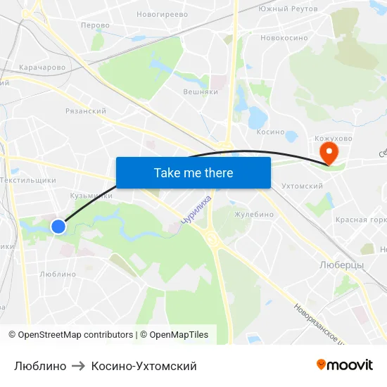 Люблино to Косино-Ухтомский map