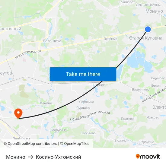 Монино to Косино-Ухтомский map