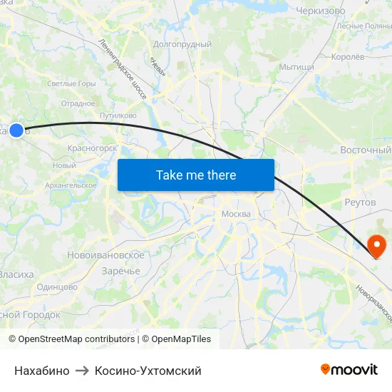 Нахабино to Косино-Ухтомский map