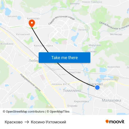 Красково to Косино-Ухтомский map