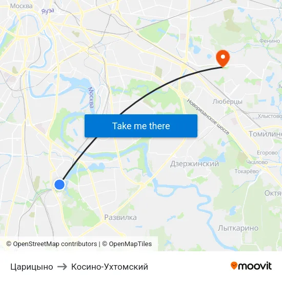 Царицыно to Косино-Ухтомский map