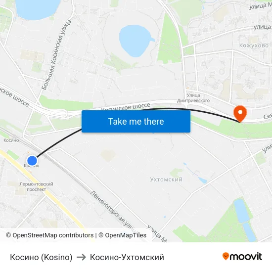 Косино (Kosino) to Косино-Ухтомский map