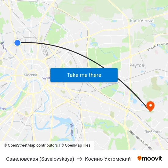Савеловская (Savelovskaya) to Косино-Ухтомский map