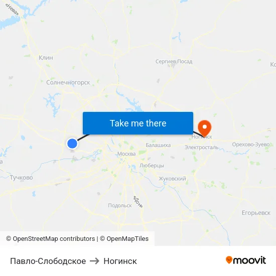 Павло-Слободское to Ногинск map