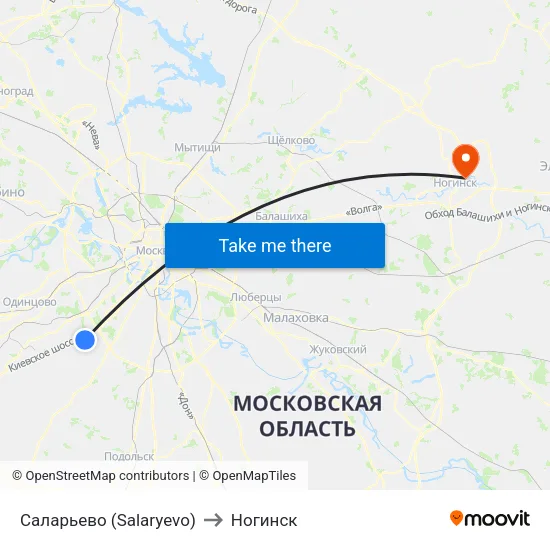 Саларьево (Salaryevo) to Ногинск map