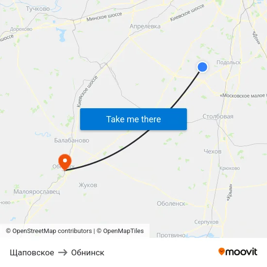 Щаповское to Обнинск map
