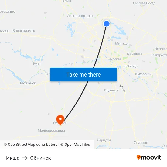 Икша to Обнинск map