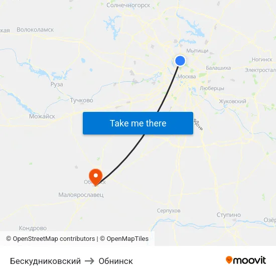 Бескудниковский to Обнинск map