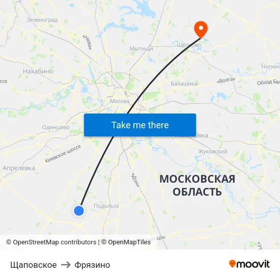 Щаповское to Фрязино map