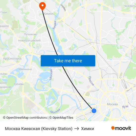 Москва Киевская (Kievsky Station) to Химки map