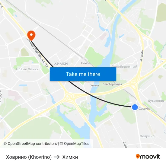 Ховрино (Khovrino) to Химки map
