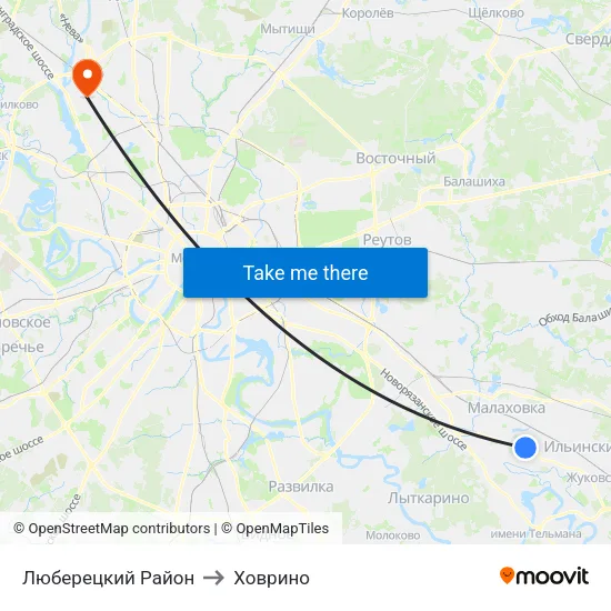 Люберецкий Район to Ховрино map