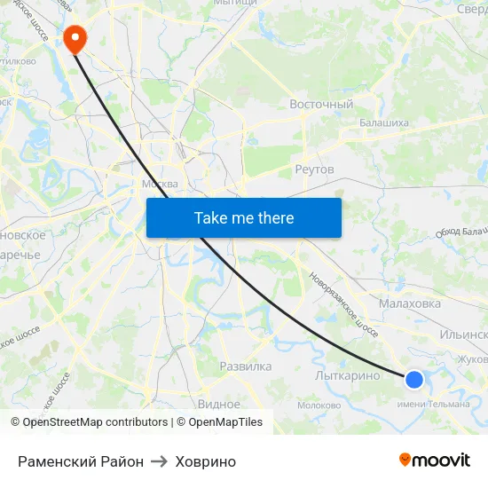 Раменский Район to Ховрино map